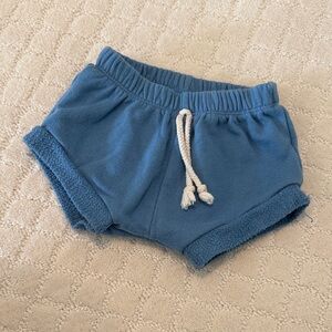 Terry Knit Kids Blue Shorts with Drawstring Waist